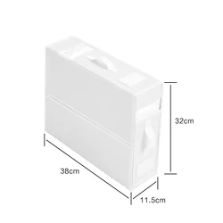 Fabric Storage Organizer Box with Clear Window and Zipper Closure (WHITE)