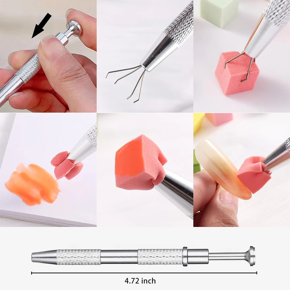 LINMANDA Soft Nail Sponges for Ombre Nail Art Sponges With Grabbing Pen Nails Ombre Nail Art Tools Professional Accessories 2
