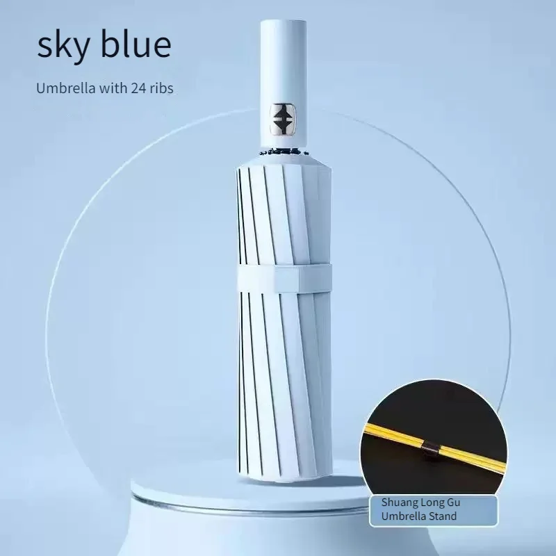 Weather-Resistant Automatic Umbrella with 24-Bone Design - Available in a Range of Colors