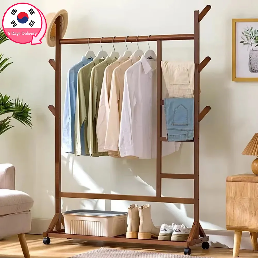 Clothes Hangers Simple Rack Multi Functional Thickening Floor Standing Pants Rack Home Bedroom Clothes Hanger Portable Coat