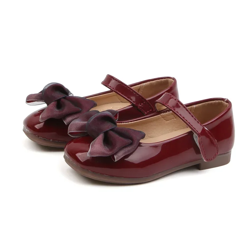 Kid Sandals For Girls Princess Shoes Fashion Solid Color Children Bow Little Girls Leather Shoes Toddler Girls Shoes 2