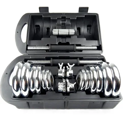 IN STOCK Chromed gift box adjustable dumbbell kit de pesas 20 kg mancuernas pesas ajustable plating Dumbbells