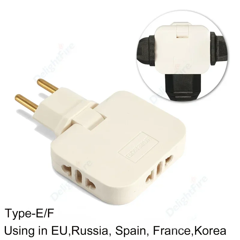 Plug Adapter 3 in 1 EU Power Socket Plug Adapter Foldable US To EU Travel Aadapters Power Converter KR Plug Electrical Socket AC Outlet