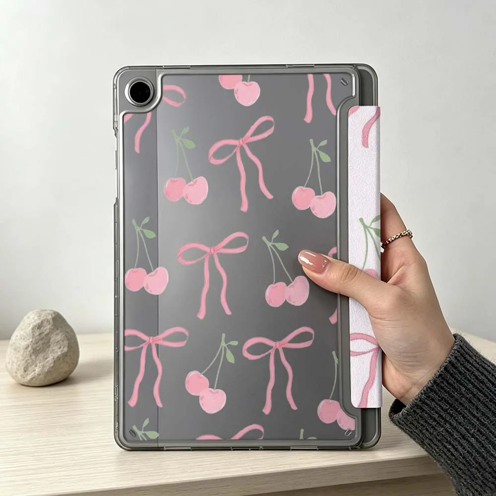 Artistic Pink Bow Cherry Soft Tablet Case