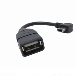 Compact USB to Female USB OTG Adapter for Data Transfer and Sync (Right - 13cm)