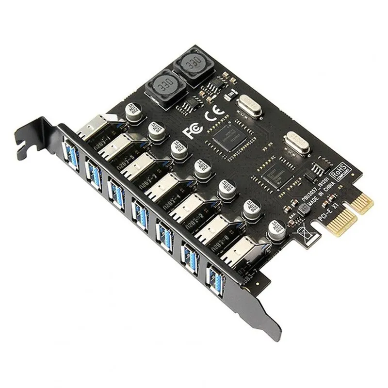 Adaptador Pci e Express para Btc Miner Portas Usb Cartão de Expansão Usb3 Pcie Controlador Pci-e x1 Conversor