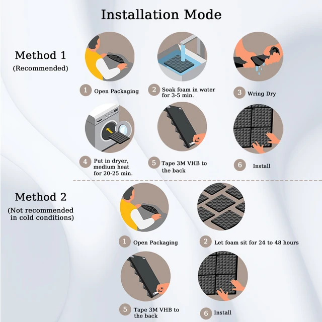 TOUO-Panel de espuma acústica para estudio, paneles de esponja de pared insonorizados, Material absorbente de sonido, tratamiento de absorción de tambor para habitación, 6-24 piezas - Imagen 6