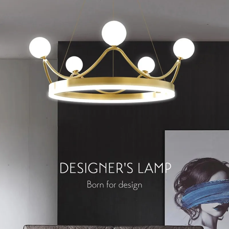 

Postmodern ceiling lamps Crown LED luxury art design light Kids Children Room Hanging Lamp AC220V 110V bed room decoration light