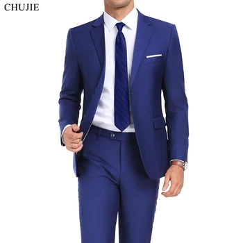 Abiti da uomo 2 pezzi Set giacche pantaloni eleganti blazer da sposa slim fit abito formale moda business classico costume 2025