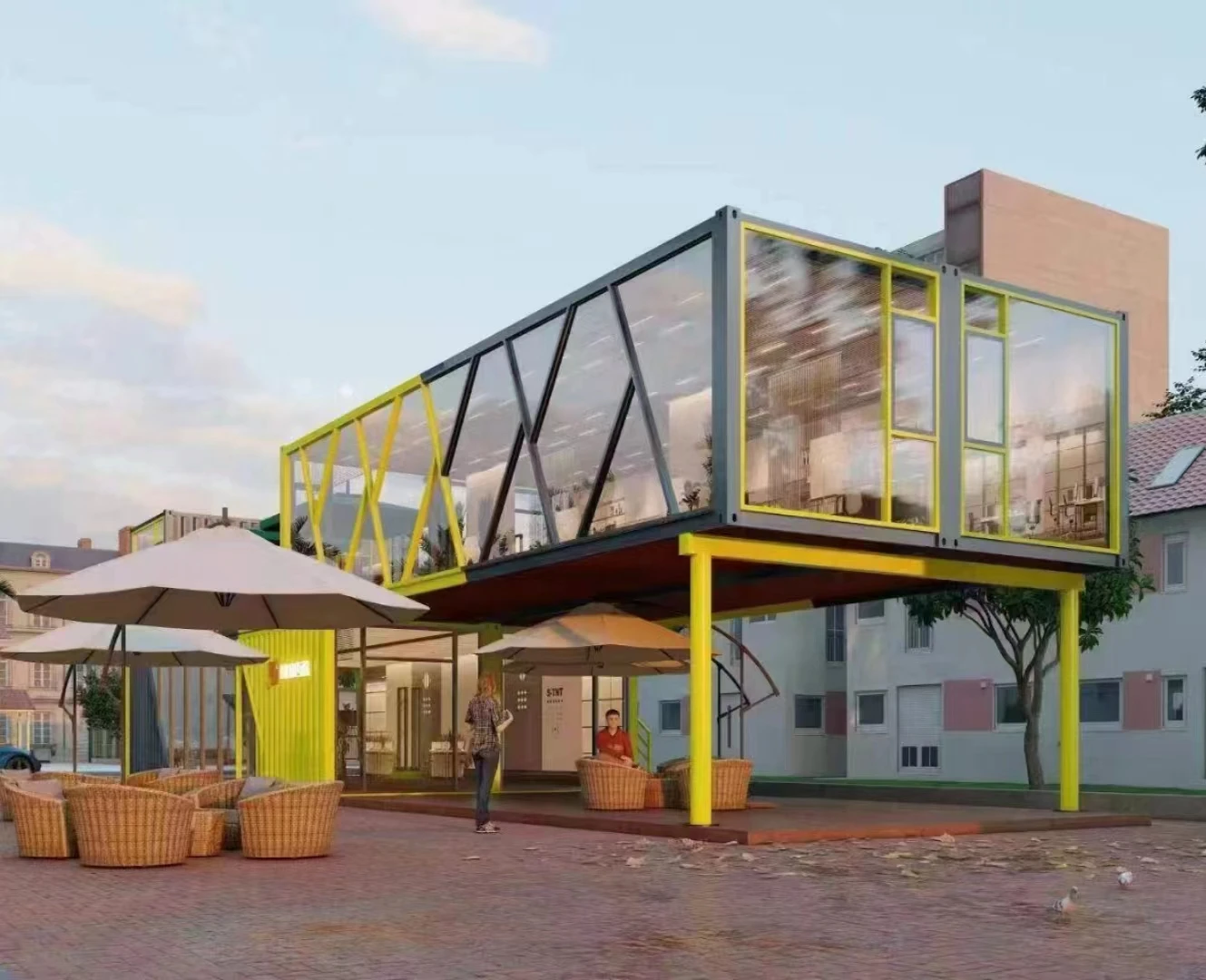 View of 40FT-20FT-Prefab-Container-Sunroom-Houses-Green-Modular-Tiny-Booth ...