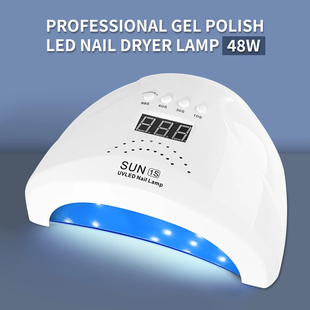 여성 및 여아용 UV LED 네일 램프, 네일 건조기, 네일 광선 요법 기계, 이중 광원, 48W, 네일 아트 DIY 사용 