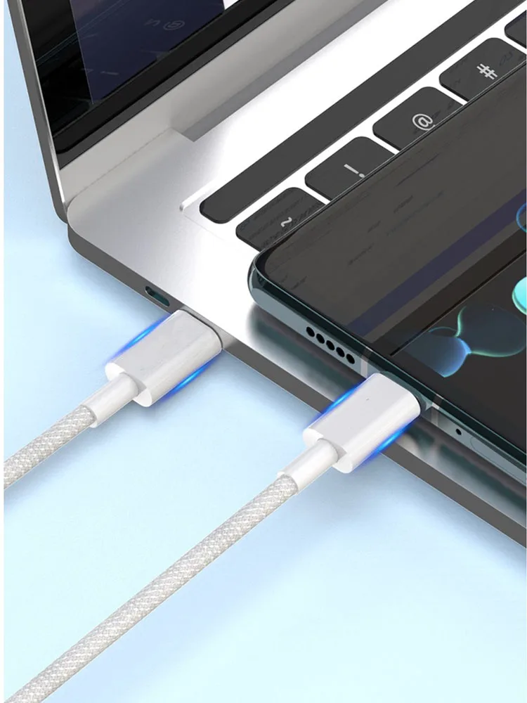 1M 1.5M 2M USB-C to Type C Color Cable For 15 Pro Max  PD 60W Fast Charging For Xiaomi Samsung Weaving Cable Accessories