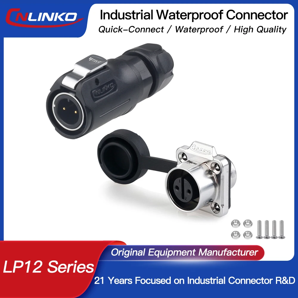 CNLINKO M12 2핀8핀 IP68 방수 커넥터 LED 스크린 산업 기계용 원..