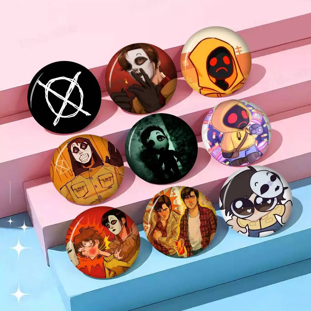 Handmade Horror Anime Figure Tinplate Brooch - Iconic Badge