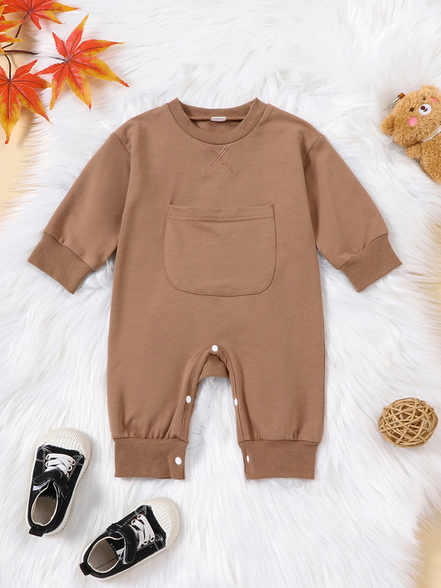 

Adorable Unisex Infant Hooded with Bear Ears and Front Zipper Closure - Cozy Fall Outfit for Newborns