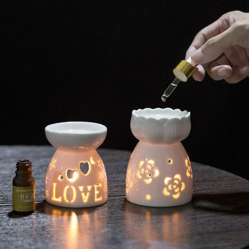 Ceramic Lotus Aroma Burner Essential Oil Incense Burner Candle Holder