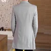 New Men's Business Casual Fashion Urban Korean Trend Slim Solid Color Small Suit Jacket Spring blazers long dress coat 6