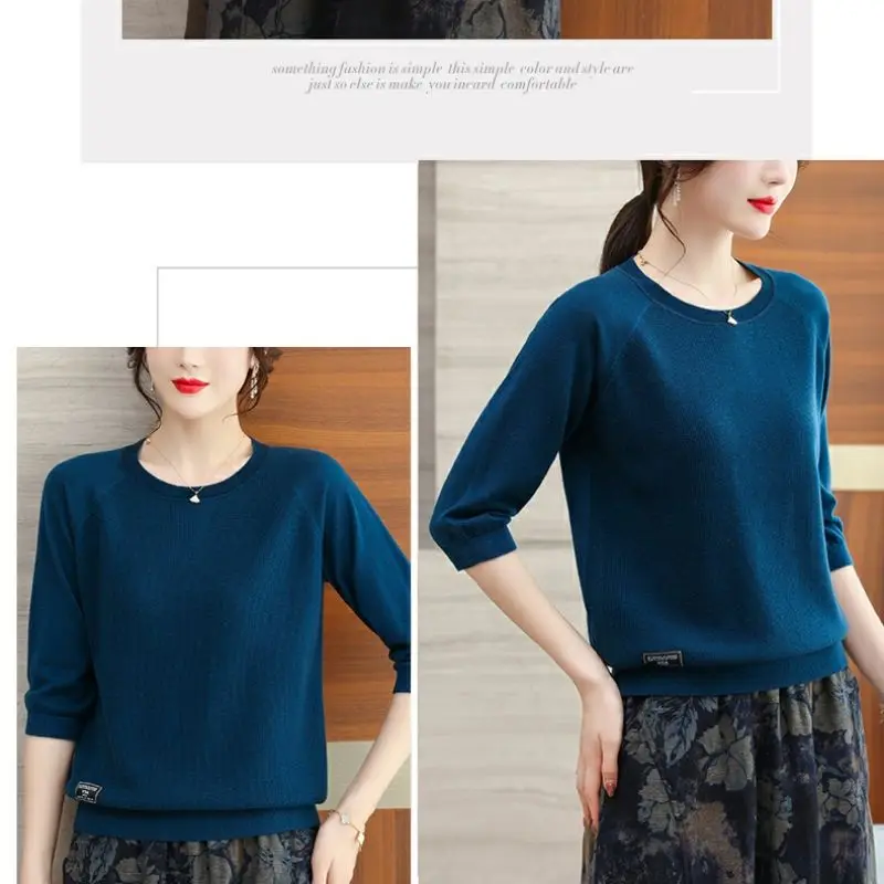 Frühling Herbst elegante Mode Harajuku Slim Fit Tops Frauen lässig lose alle Match Unterhemd o Hals Einsatz Patchwork T-Shirts – Detail 14