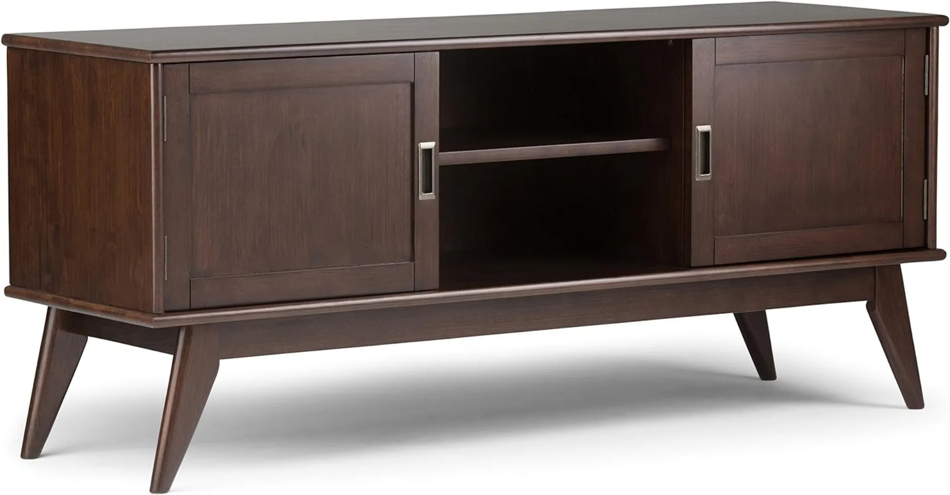 

SIMPLIHOME Draper SOLID WOOD Universal TV Media Stand, 60 Inch Wide,Industrial, Living Room Entertainment Center