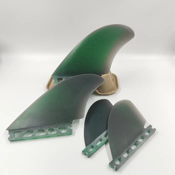 Pinne UPSURF FUT per Tavola da Surf, Set di Pinne Twin-Quad, Pinne Posteriori Gemellate/Pinne di Chiglia Gemellate, Accessori da Surf in Fibra di Vetro Patchwork