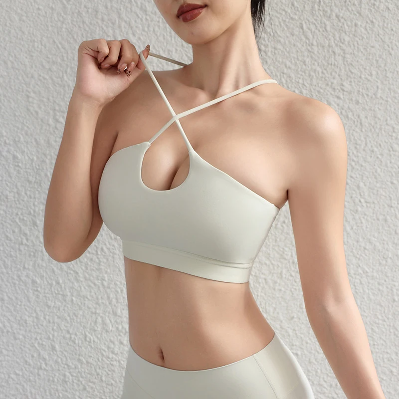 SOISOU Women Cross Sling Strap Bra Sexy Workout Top Woman Breathable Underwear Women Fitness Yoga Sports Bra 5 Colors