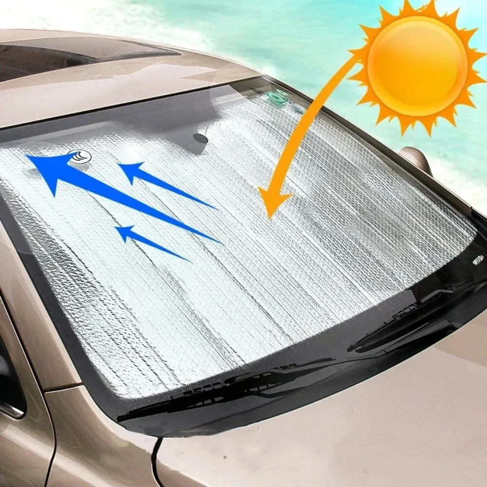 Foldable Car Windshield Sunshade Universal Sun UV Protection Lightable Sun Visor Covers Front Rear Window Curtain Car Shade