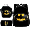 Child School Superhero Batmans Backpack with Lunch Bags ,Pencil Bags ,School Bags for Boys Girls Best Gift