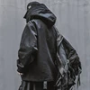 Spring trend functional wind high collar coat loose hooded work jacket Men's clothes Harajuku Hiphop Safari Style outer garment 4