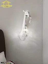 Designer Atmosphere Crystal Resin Giraffe Wall Lamp Bedside Bedroom LED Indoor Lighting Living Room Sofas Background balcony bar