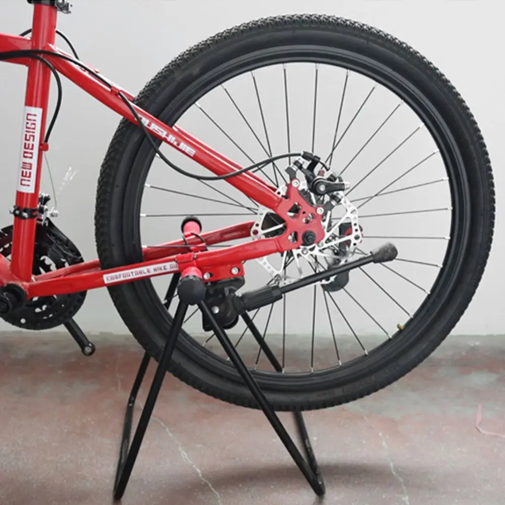 Bicycle Folding Floor Stand Mountain Bike Triangle Vertical Stand Aluminum Alloy Bike U-Shaped Parking Rack Hub Repair Bracket bicycle parts