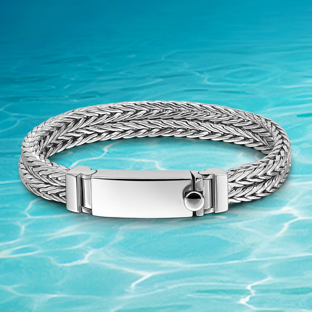 

New men's chain 925 sterling silver bracelet for men's personality punk style cool Fengtail fashion men's bracelet width 8mm hot