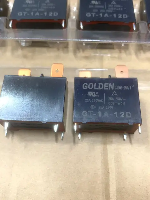 10 個リレー GT-1A-12D 12V 25A 250V（Relay รีเลย์ GOLDEN