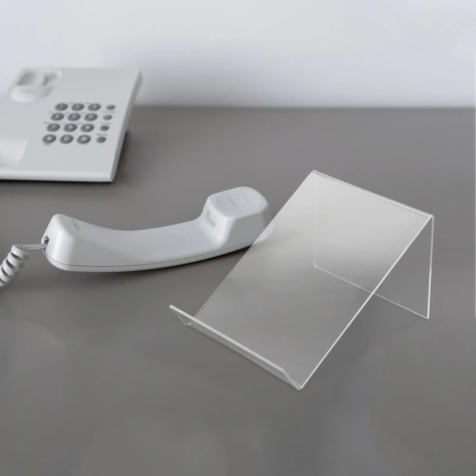 투명 아크릴 휴대폰 거치대 높이 조절 가능 넓은 데스크탑 스탠드 휴대용 핸드폰..