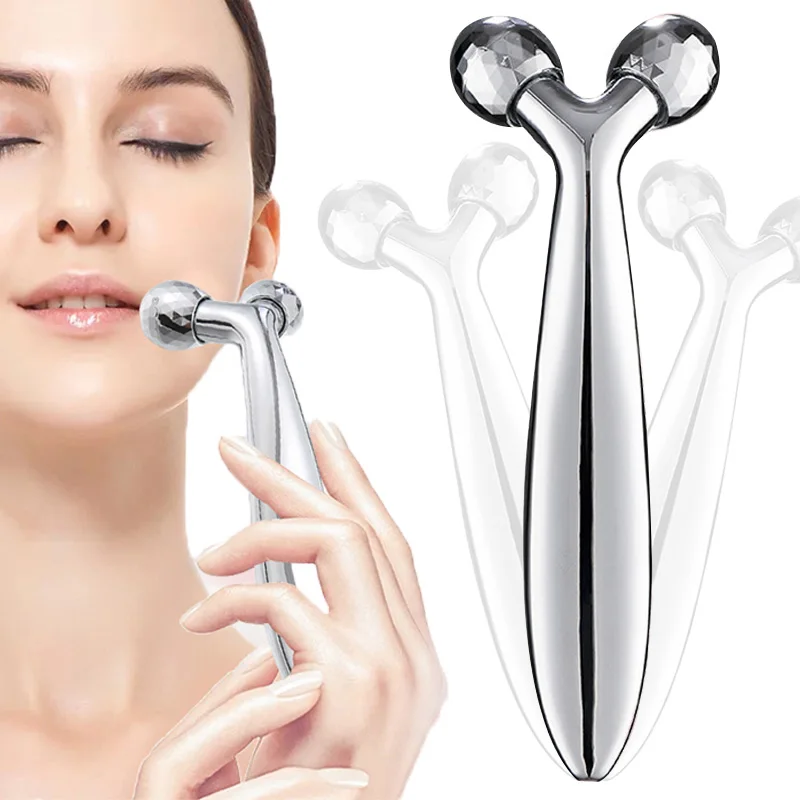 

Face Massager Lift Face 3D Roller Massager Thin Body Massage Tool Y Shape Massagers Skin Care Tools Neck Massager 360 Rotate