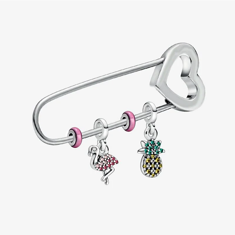 

Женская Брошь в виде фламинго, ананаса, с подвеской