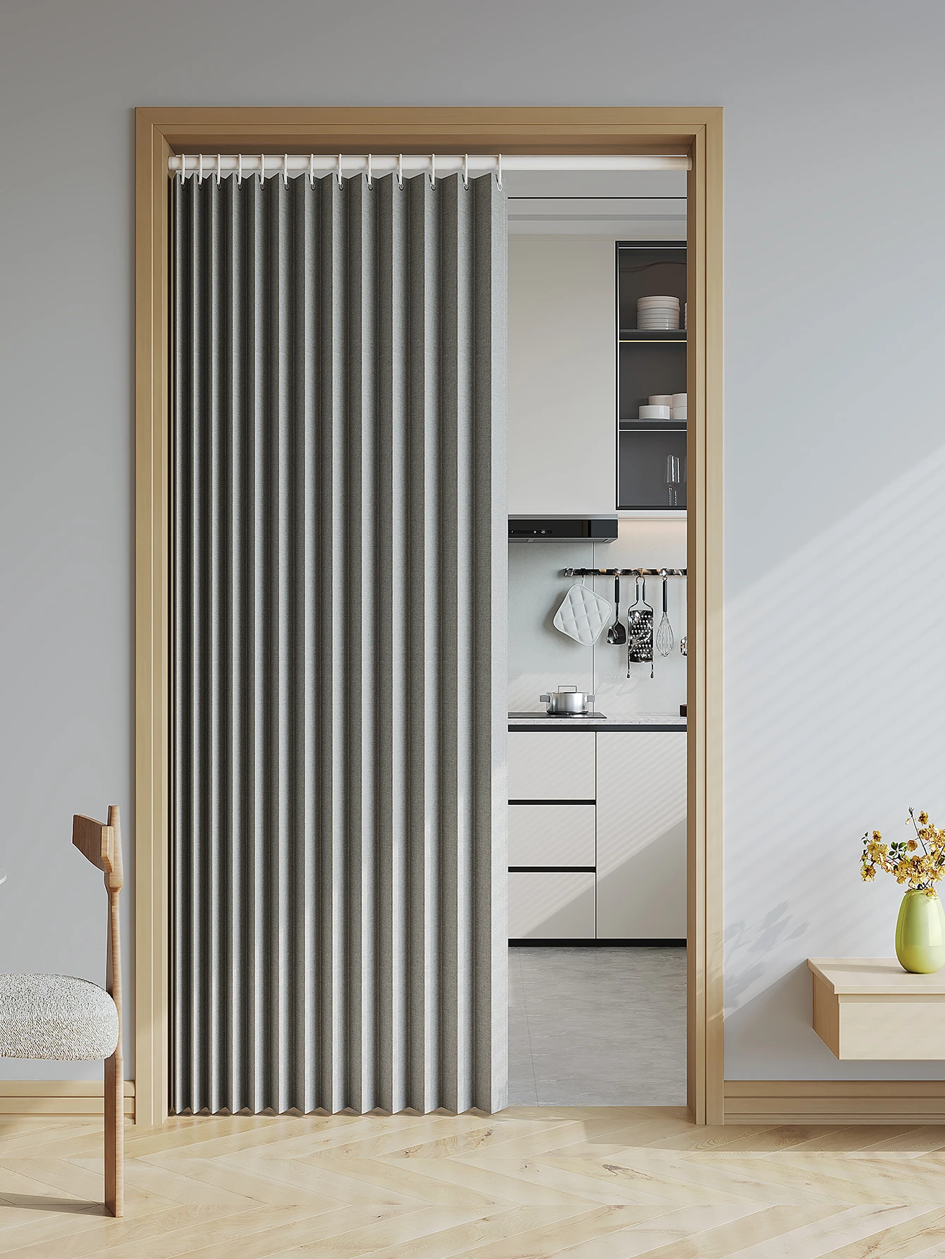 Folding Door Curtains 1PC folding curtain series door curtains for door partitions wardrobes shoe cabinets etc