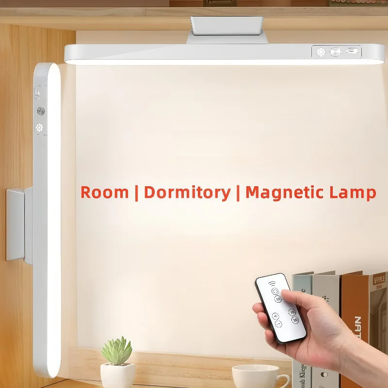  LED Table Lamp Magnetic Hanging USB Rechargeable Desk Lamp 3 Color Reading Light Dimmable Cabinet Closet Wardrobe Night Light 
