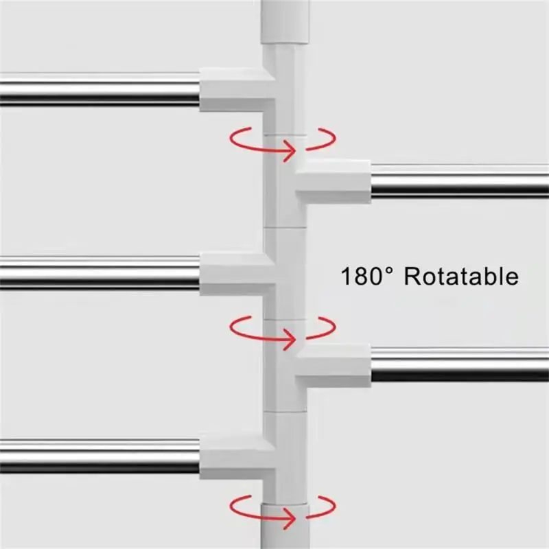 Towel Rack Bathroom Towel Rack Rotatable 99.99% Space Aluminum 2/3/4-Bar Hanger Kitchen Shelf Paper Hanging