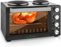 30 Quart Kitchen Convection Oven & 2 Burner Cooker - 1500 Watt Oven - 7 Cook Functions Rotisserie, Cook, Bake, Broil & 1