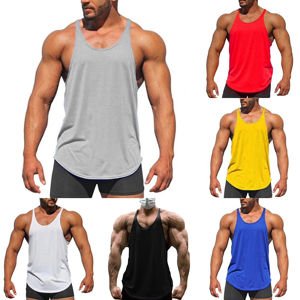 Description Picture 2 of itemBrand New High Quality Vest T Shirt Muscle Sleeveless Slim Fit Soft Tank Tops Undershirt Bodybuilding Crew Neck
