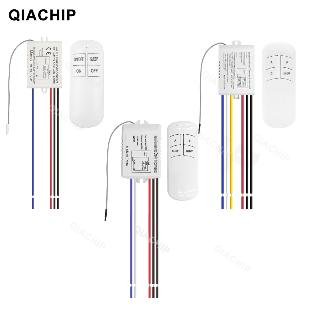 Qiachip FD201/FD202/FD103 1/2/3 Way Relay AC 220V RF Remote Digital Wi –  QIACHIP