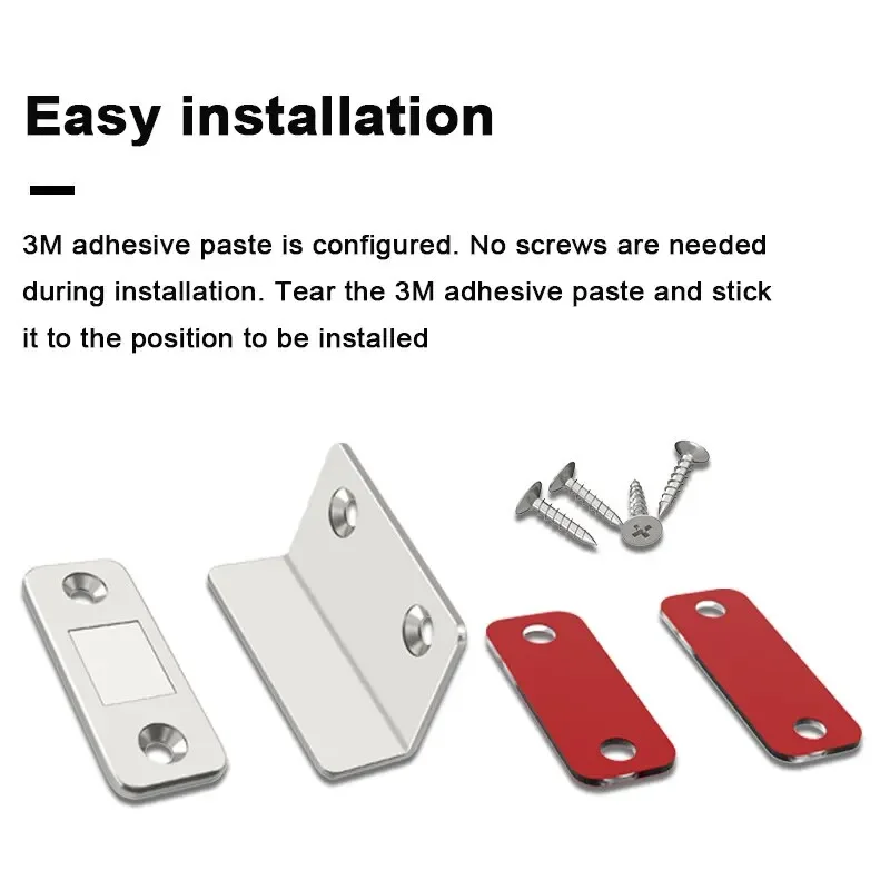 Thin Latch Cupboard L Type Door Closer Cabinet Catches Door Stopper Furniture Fittings Magnetic Kitchen Accessories magnetic cabinet catches door closer magnetic cabinet latches door catches cabinet door latch cabinet door stop door stops cabinet door buffer