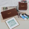 SeamiArt 1pc Black Walnut Wood Rectangle Painting Box with Palette Half Pans for Watercolor Subpackage Storage Art Supplies 5