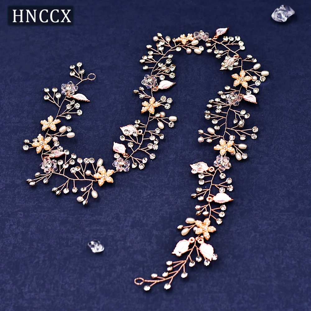 HNCCX Handmade Alloy Flower Rhinestone Wedding Hair Vine Elegant Girls Bridal Headband Hair Accessories Wedding Hair Tiara CP268