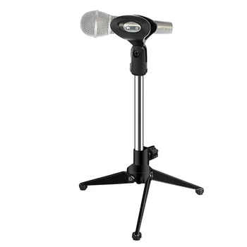 Supporto per microfono da tavolo, supporto per microfono mini regolabile con piedini antiscivolo per streaming live, registrazione, accessori per karaoke