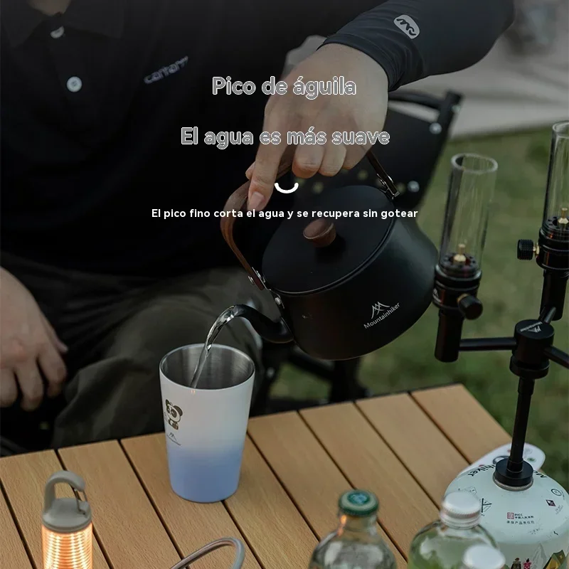 Mountainhiker Camping Style Outdoor Travel Kettle Lightweight Portable Picnic Aluminum Alloy 1.1L Teapot Coffee Pot