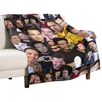sebastian stan photo collage Throw Blanket Nap Blanket Hairy Blanket Flannels Blanket blankets and throws 1