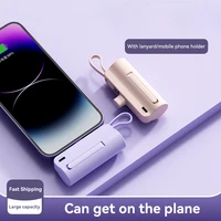 Xiaomi 20000mah Mini Power Bank 2 In 1 Capsule Portable Fast Charger External Battery Plug Play Type-C For Iphone Huawei 2