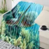 Turtle Blue Sea Bubble Throw Blanket Warm Microfiber Flannel Blanket Bedroom Decor Blankets For Beds 1