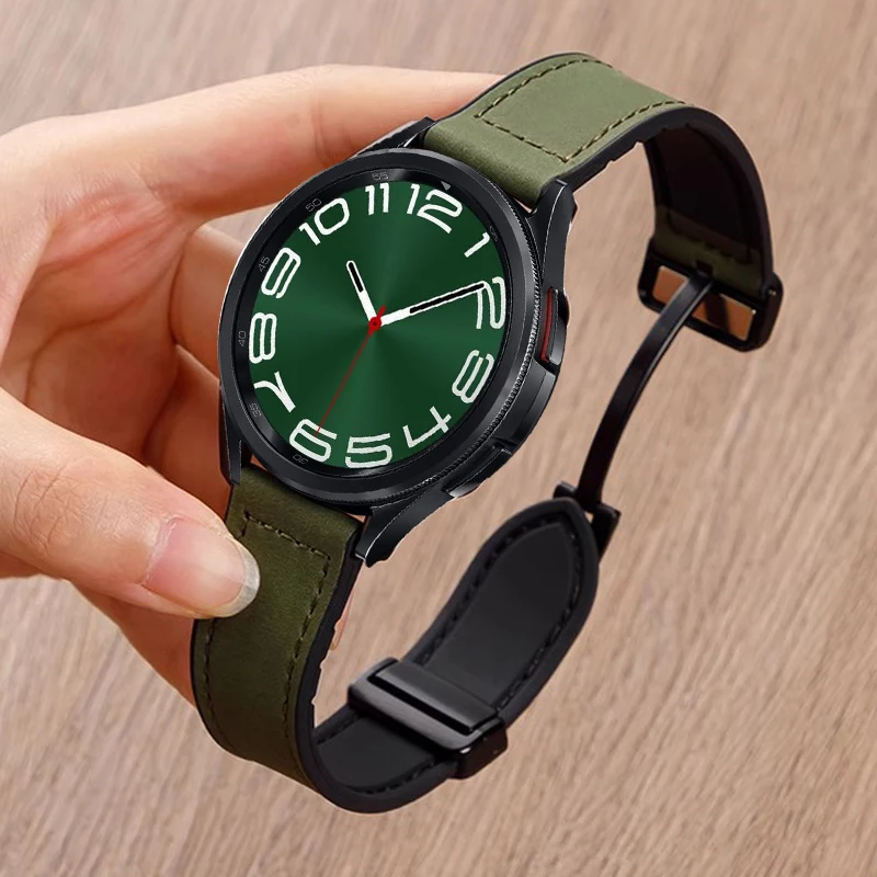 Magnetic Leather Silicone Smartwatch Band - Premium Strap